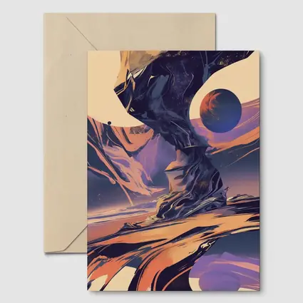 Abstract Space Landscape Swirling Planet Art