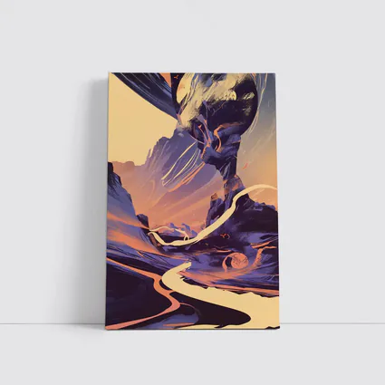 Desert Canyon Abstract Swirling Landscape Art