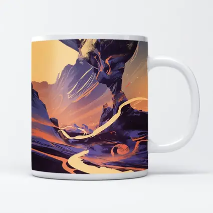 Desert Canyon Abstract Swirling Landscape Art