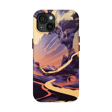 Desert Canyon Abstract Swirling Landscape Art