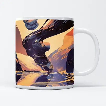 Abstract Dark Wave Canyon Surreal Art
