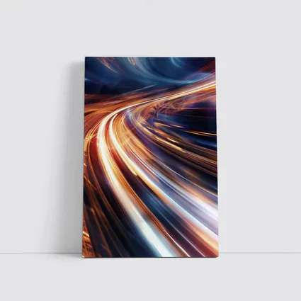 Abstract Light Trails Speed Dark Blue Background