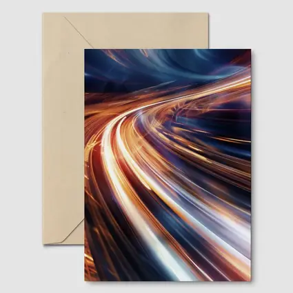 Abstract Light Trails Speed Dark Blue Background
