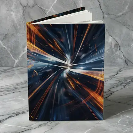Blue Orange Light Speed Tunnel Abstract Art