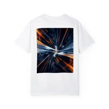 Blue Orange Light Speed Tunnel Abstract Art