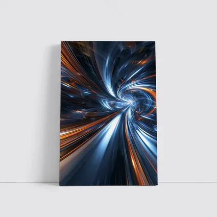 Blue Orange Swirl Abstract Digital Art