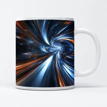 Blue Orange Swirl Abstract Digital Art