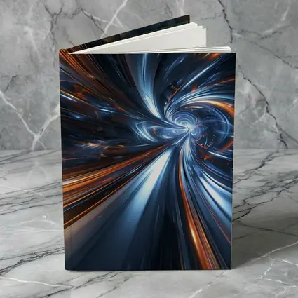 Blue Orange Swirl Abstract Digital Art