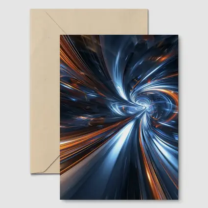 Blue Orange Swirl Abstract Digital Art