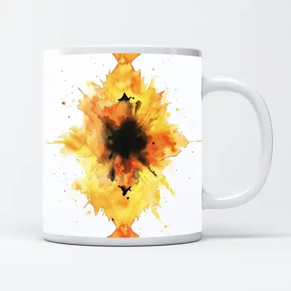 Fiery Watercolor Explosion Abstract Art Yellow