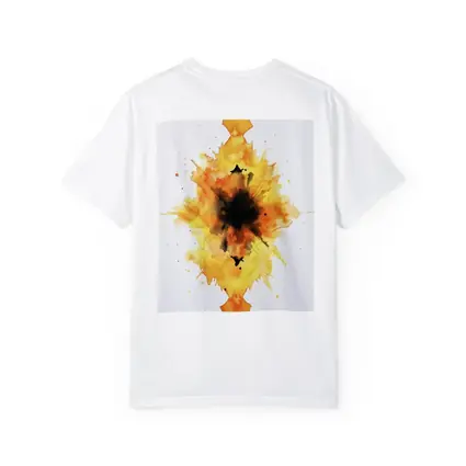 Fiery Watercolor Explosion Abstract Art Yellow