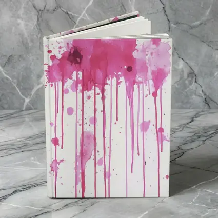 Pink Watercolor Splatter Drips Abstract Art