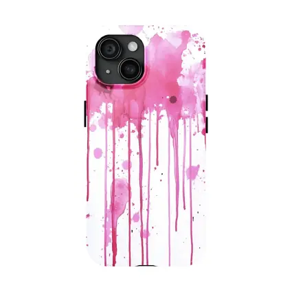 Pink Watercolor Splatter Drips Abstract Art