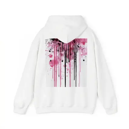Pink Black Watercolor Drip Splash Art