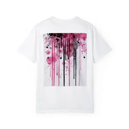 Pink Black Watercolor Drip Splash Art