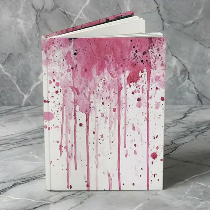 Pink Watercolor Splatter Drips White Background