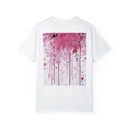 Pink Watercolor Splatter Drips White Background