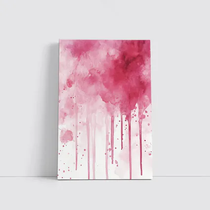 Pink Watercolor Drips Abstract Art