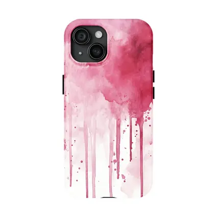 Pink Watercolor Drips Abstract Art