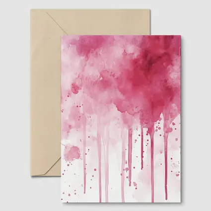 Pink Watercolor Drips Abstract Art