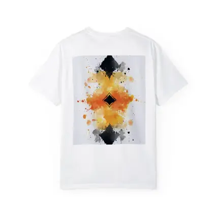 Abstract Watercolor Ink Splash Orange Black