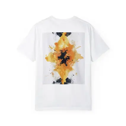 Orange Black Ink Splash Abstract Art