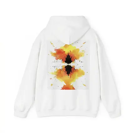 Orange Yellow Black Watercolor Abstract Symmetrical Art