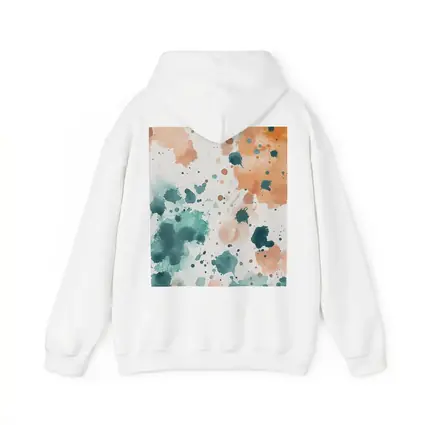 Teal Orange Watercolor Splatter Abstract Art