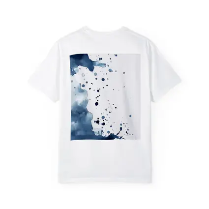 Navy Blue Watercolor Ink Splash Abstract Art