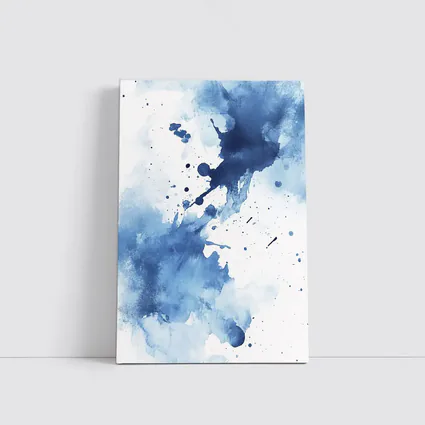 Blue Watercolor Ink Splash Abstract Art
