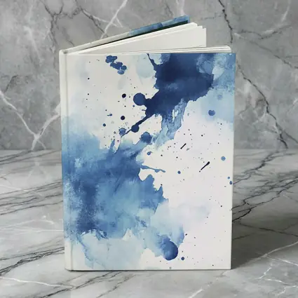 Blue Watercolor Ink Splash Abstract Art