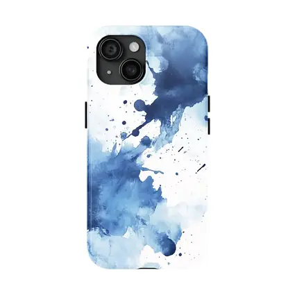 Blue Watercolor Ink Splash Abstract Art