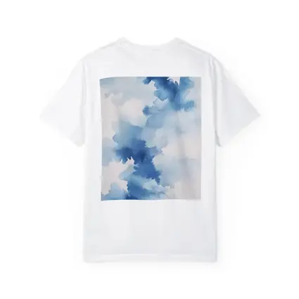 Blue Watercolor Abstract Clouds on White