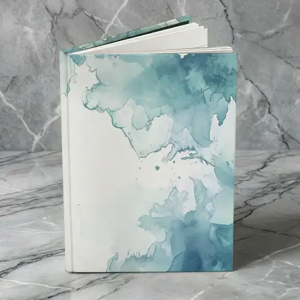 Teal Blue Watercolor Abstract Wash Art