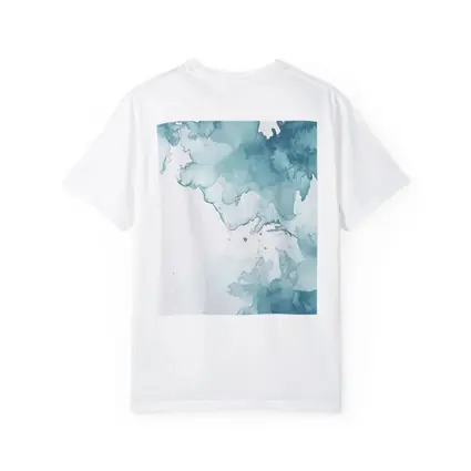 Teal Blue Watercolor Abstract Wash Art