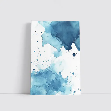 Blue Watercolor Ink Splash Abstract Art