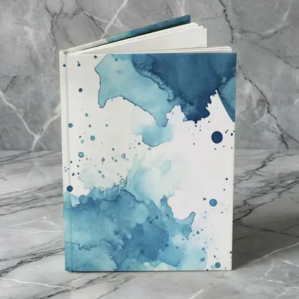 Blue Watercolor Ink Splash Abstract Art