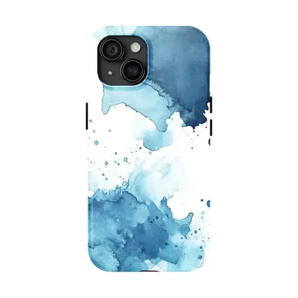 Blue Watercolor Ink Splash Abstract Art