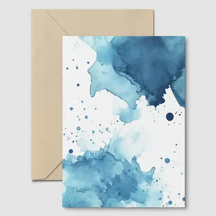 Blue Watercolor Ink Splash Abstract Art