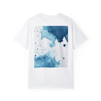 Blue Watercolor Ink Splash Abstract Art