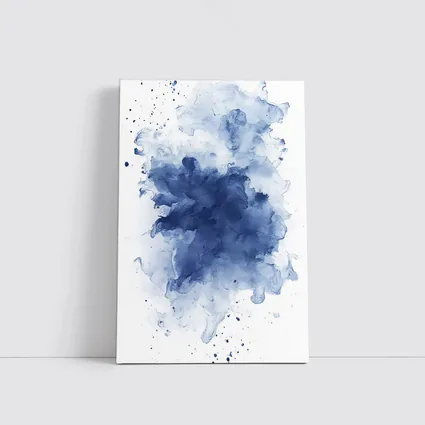 Blue Watercolor Ink Splash White Background