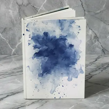 Blue Watercolor Ink Splash White Background