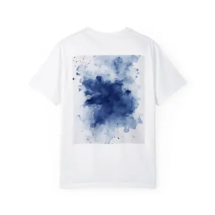 Blue Watercolor Ink Splash White Background