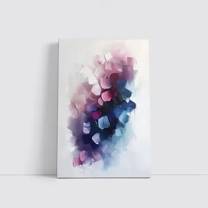 Pink Purple Blue Abstract Brushstroke Painting