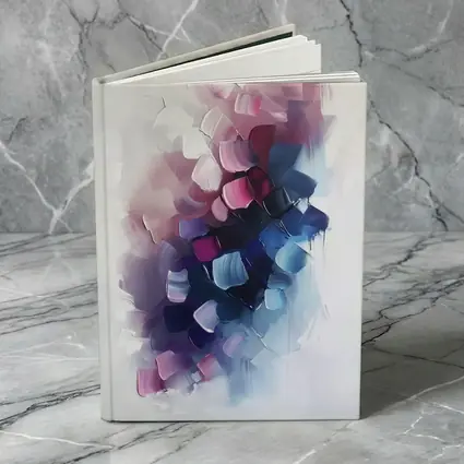Pink Purple Blue Abstract Brushstroke Painting