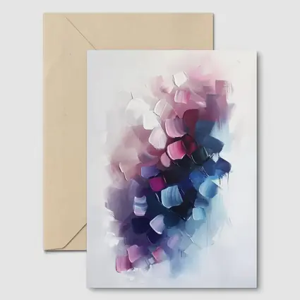 Pink Purple Blue Abstract Brushstroke Painting