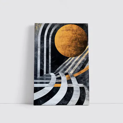 Art Deco Gold Sun Black Geometric Abstract