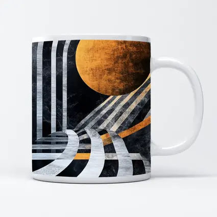 Art Deco Gold Sun Black Geometric Abstract