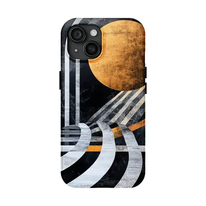 Art Deco Gold Sun Black Geometric Abstract