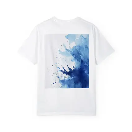 Blue Watercolor Ink Splash On White